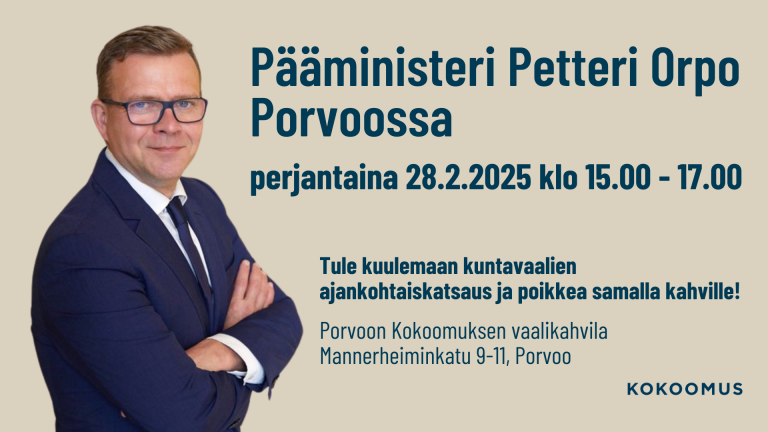 Pääministeri Petteri Orpo Porvoossa